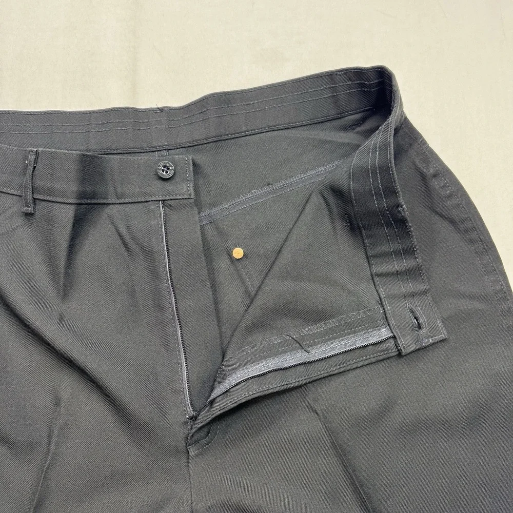 Vintage Levi's Men's Vintage Black Polyester Stretch Pants Gold Tab 36x31 Preppy